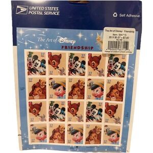 USPS The Art Of Disney Friendship Full Sheet Of 20 Stamps (2004) Brand New